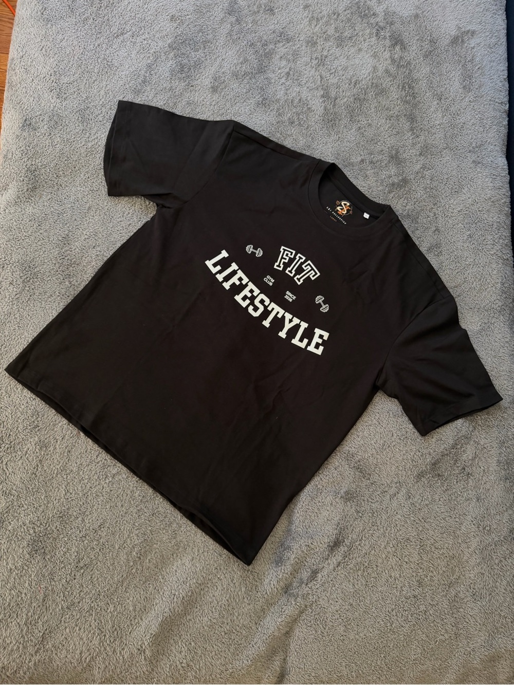 Black "Fit Lifestyle" Graphic Oversized Tee